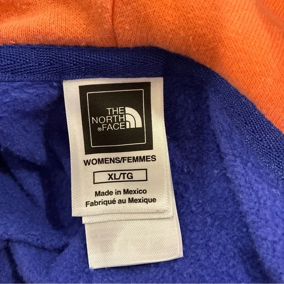 THE NORTH FACE Hoodie Women's XL Half Dome Pullover Sweater Kangaroo Pocket Blue - Picture 4 of 6